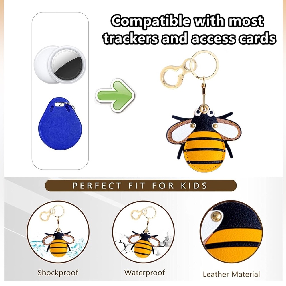 Bumble bee purse charm/keychain/smart tag holder. - Picture 3 of 3